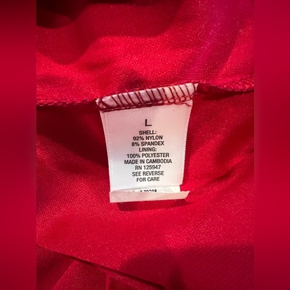 Roz & Ali Red Lace 3/4 Sleeve Cut out back large Blouse - Picture 6 of 6